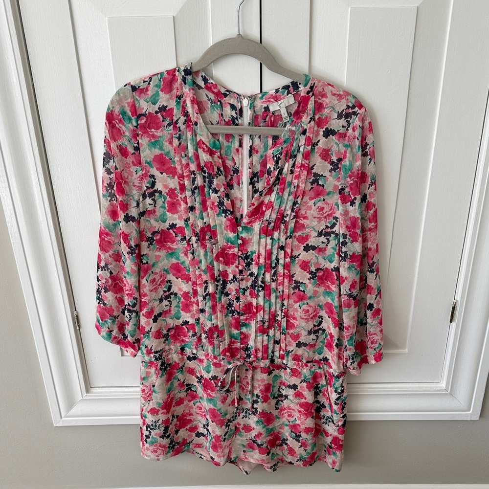 Joie Floral Jumpsuit - Pink, Green, and Black